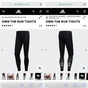 adidas running tights/pants NWT size small